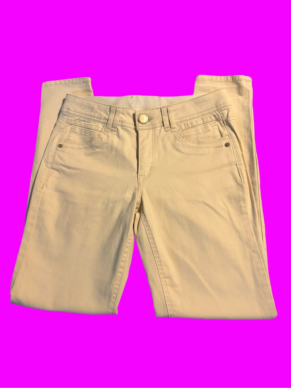 Democracy Cream Straight-Leg Stretch Jeans Like New Size 6